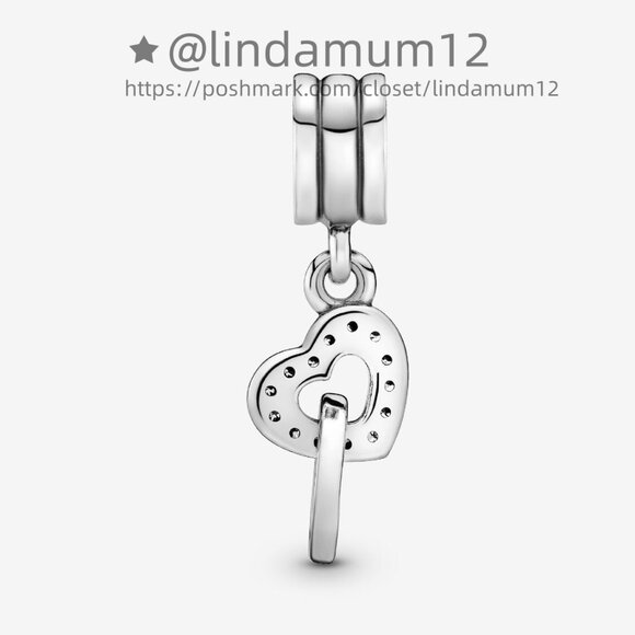 Pandora Interlocking Hearts Dangle Charm - Picture 2 of 4